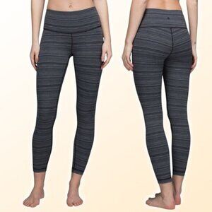 LULULEMON High Times Pant Luxtreme Size 2 Cyber Stripe Deep Coal Black